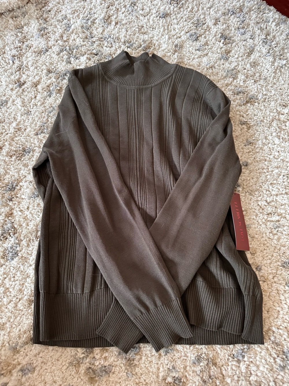 Women’s Ribbed Mock Neck Sweater - Brown